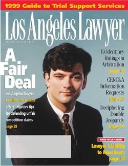 Cover of Los Angeles Lawyer magazine, June 1999, featuring Jonathan M. Jenkins